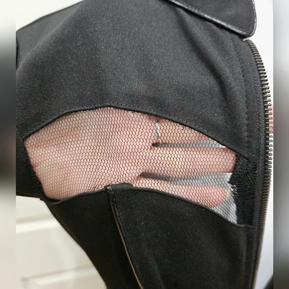 Hot Topic Hell Bunny Black Steampunk Goth Mesh Cut Out Zip Up Mock Dress S NWT - Picture 8 of 9